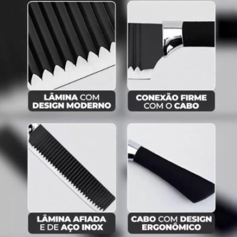 Conjunto Jogo Facas e descascador Do Chef Profissional - 6 peças