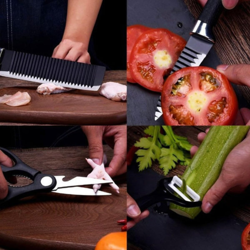 Conjunto Jogo Facas e descascador Do Chef Profissional - 6 peças