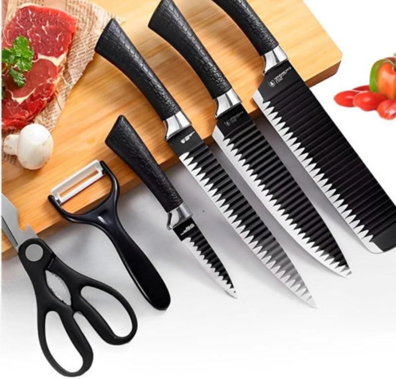 Conjunto Jogo Facas e descascador Do Chef Profissional - 6 peças