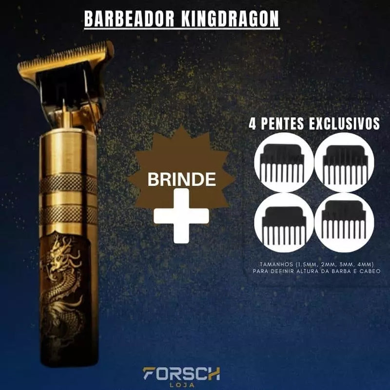 Barbeador KingDragon + 4 pentes exclusivos de BRINDE