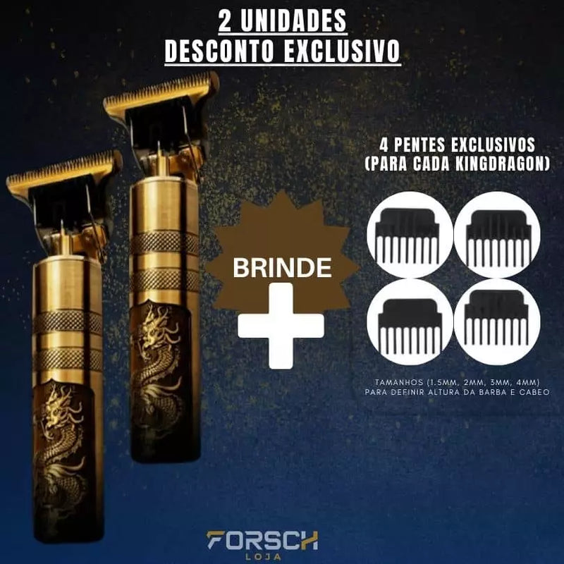 Barbeador KingDragon + 4 pentes exclusivos de BRINDE