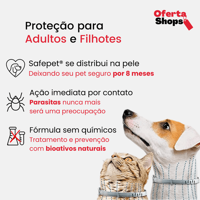 SafePet - Colar Anti Parasitas Premium [8 meses de proteção] - Loja Forsch