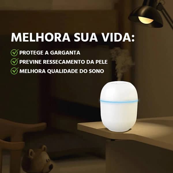 Umidificador de Ar portátil - AirPure + 2 brindes exclusivos